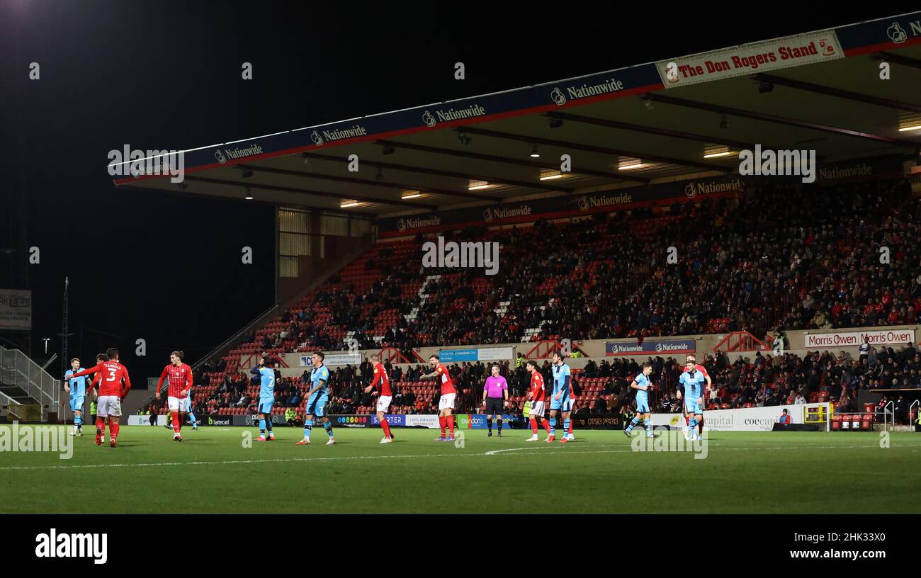 Vista generale dello stadio prima della EFL League due partite tra Swindon Town e Crawley Town al Energy Check County Ground . 2nd febbraio 2022 Foto Stock