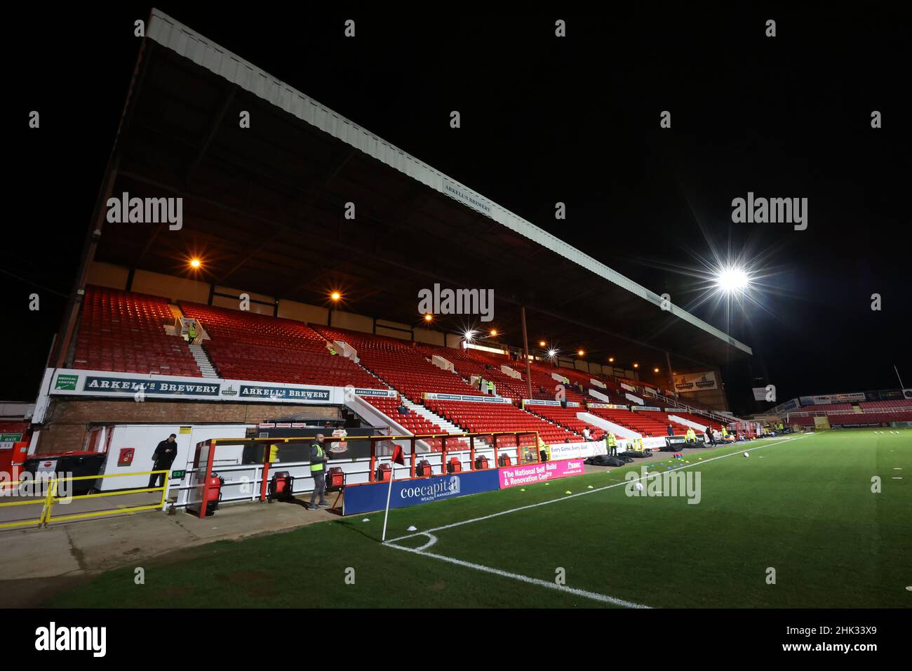 Vista generale dello stadio prima della EFL League due partite tra Swindon Town e Crawley Town al Energy Check County Ground . 2nd febbraio 2022 Foto Stock