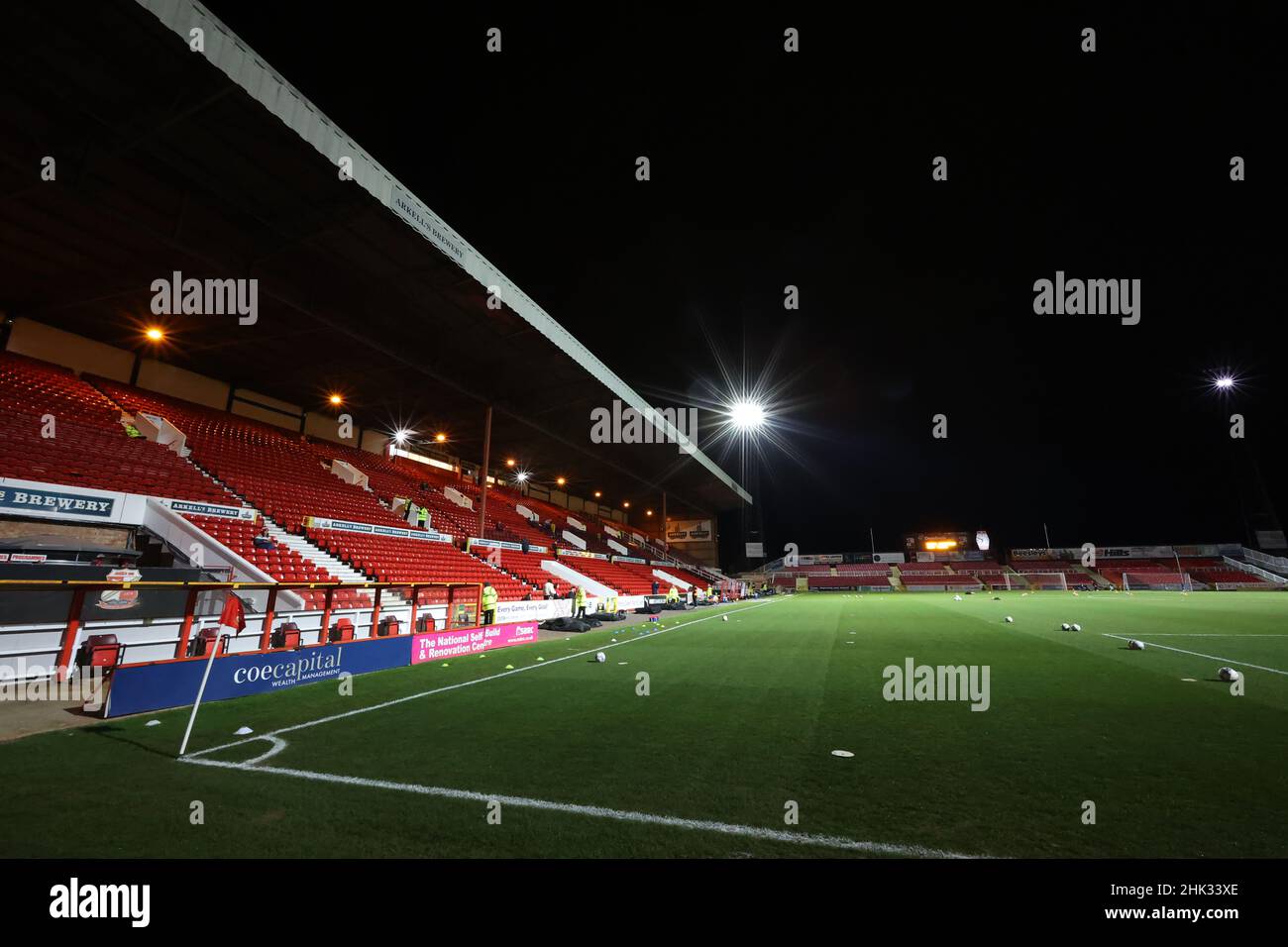 Vista generale dello stadio prima della EFL League due partite tra Swindon Town e Crawley Town al Energy Check County Ground . 2nd febbraio 2022 Foto Stock