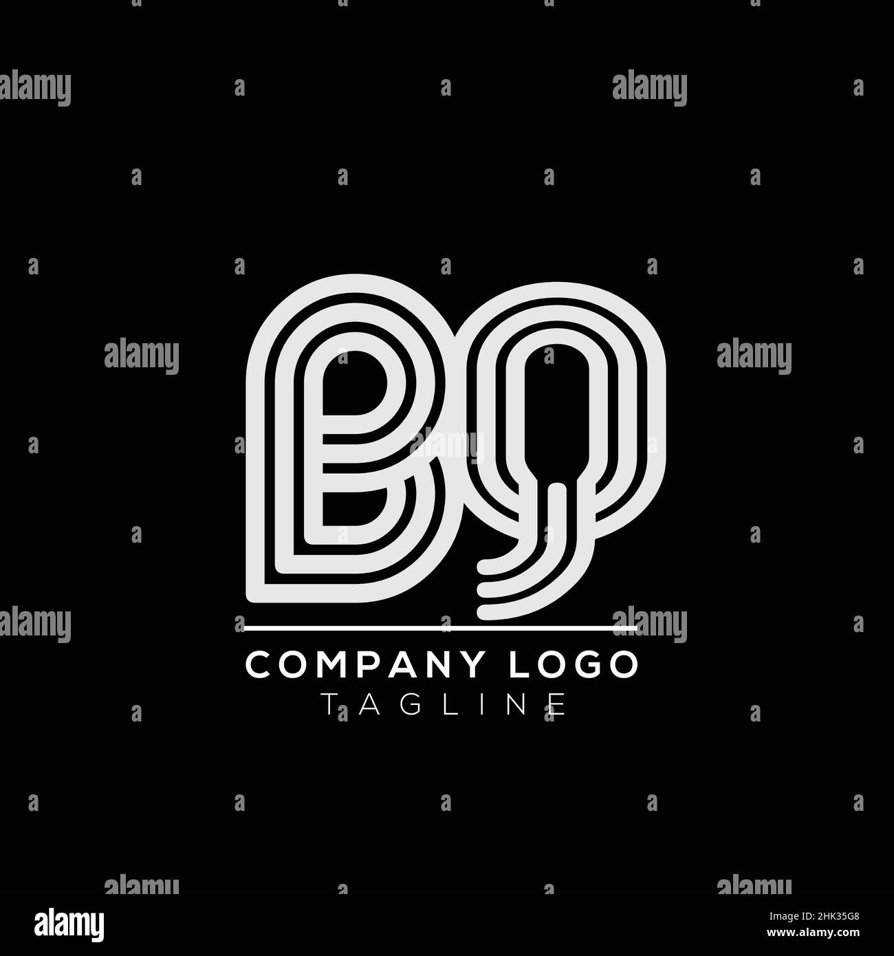 Lettera BQ alfabeto simbolo del logo. Moderno logo vettoriale per l'azienda e l'identità aziendale. Illustrazione Vettoriale