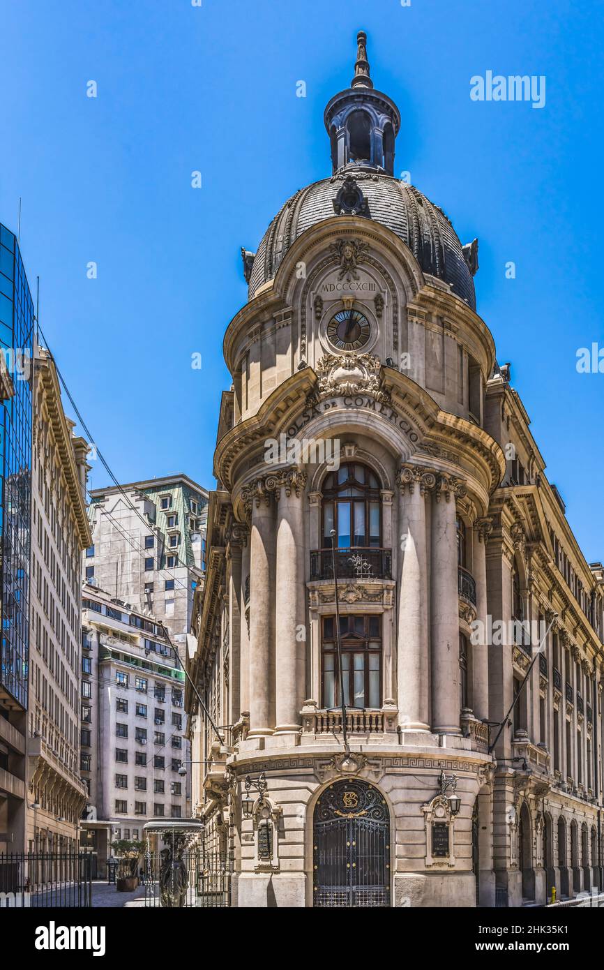 Borsa commerciale, Bolsa de Comercio, Santiago, Cile Foto Stock