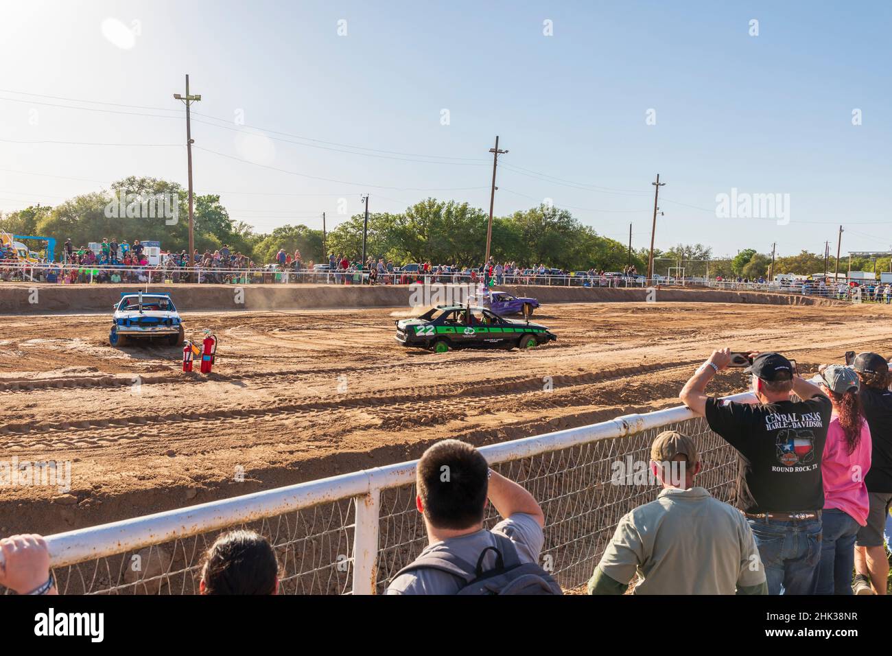 Burnet, Texas, Stati Uniti. Guardando la fiera della contea di demolizione derby a Burnet, Texas. (Solo per uso editoriale) Foto Stock