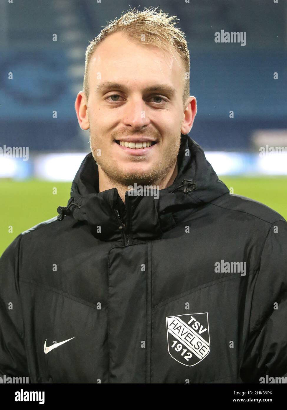 Calciatore tedesco Julius Düker TSV Havelse DFB 3rd Stagione di campionato 2021-22 22nd giorno 1.FC Magdeburg - TSV Havelse Foto Stock