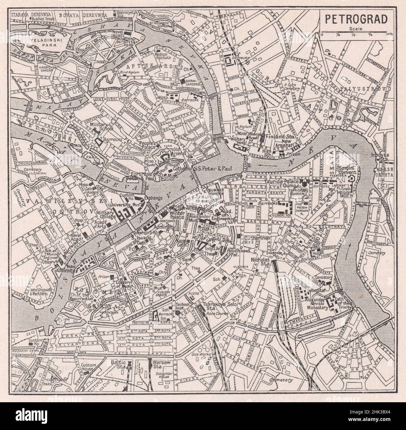 Peter il grande successo come è oggi. Russia. Pietrograd (San Pietroburgo) (mappa 1923) Foto Stock