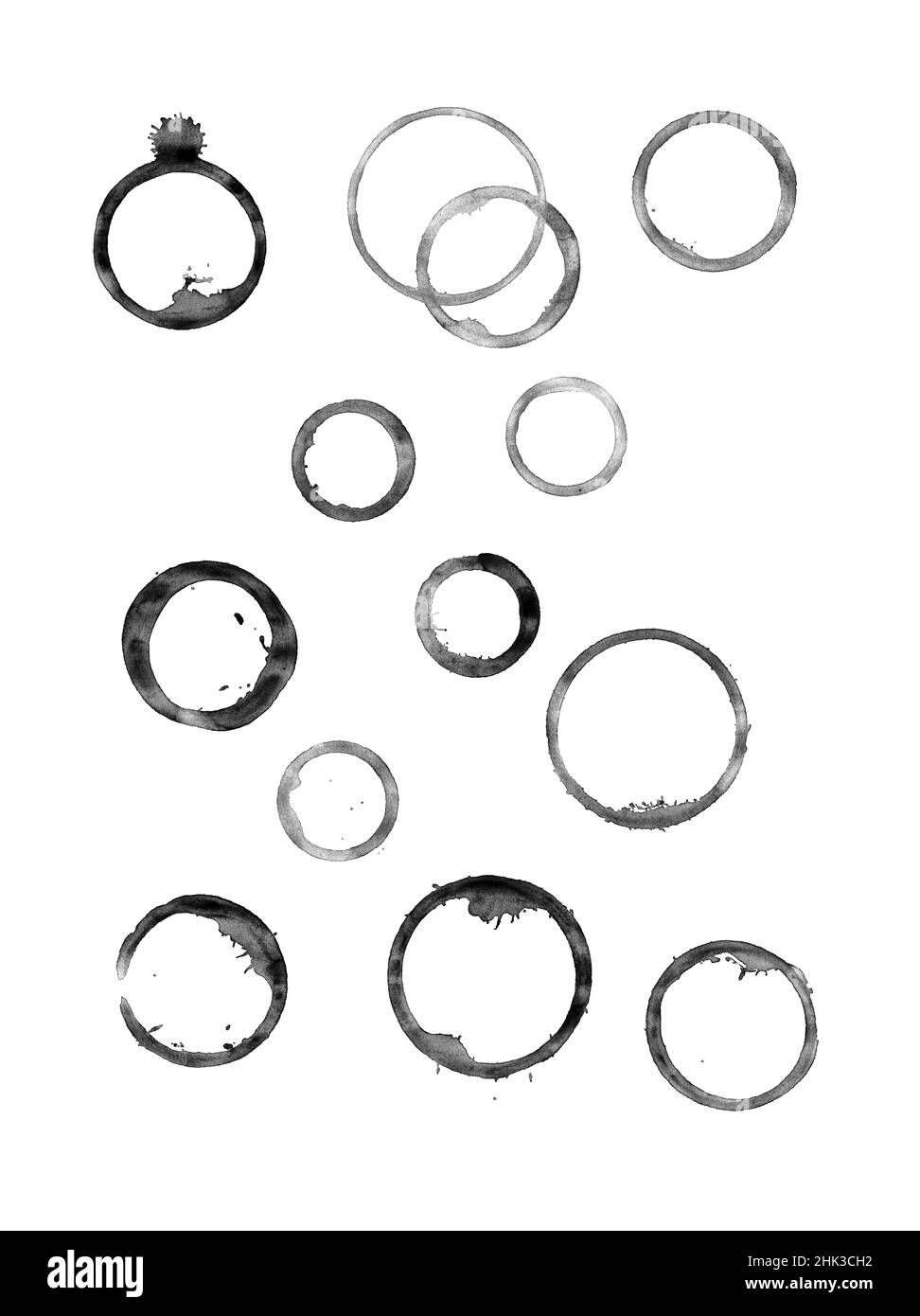 Macchie nere della tazza isolate su sfondo bianco. Può essere utilizzato come livello Foto Stock