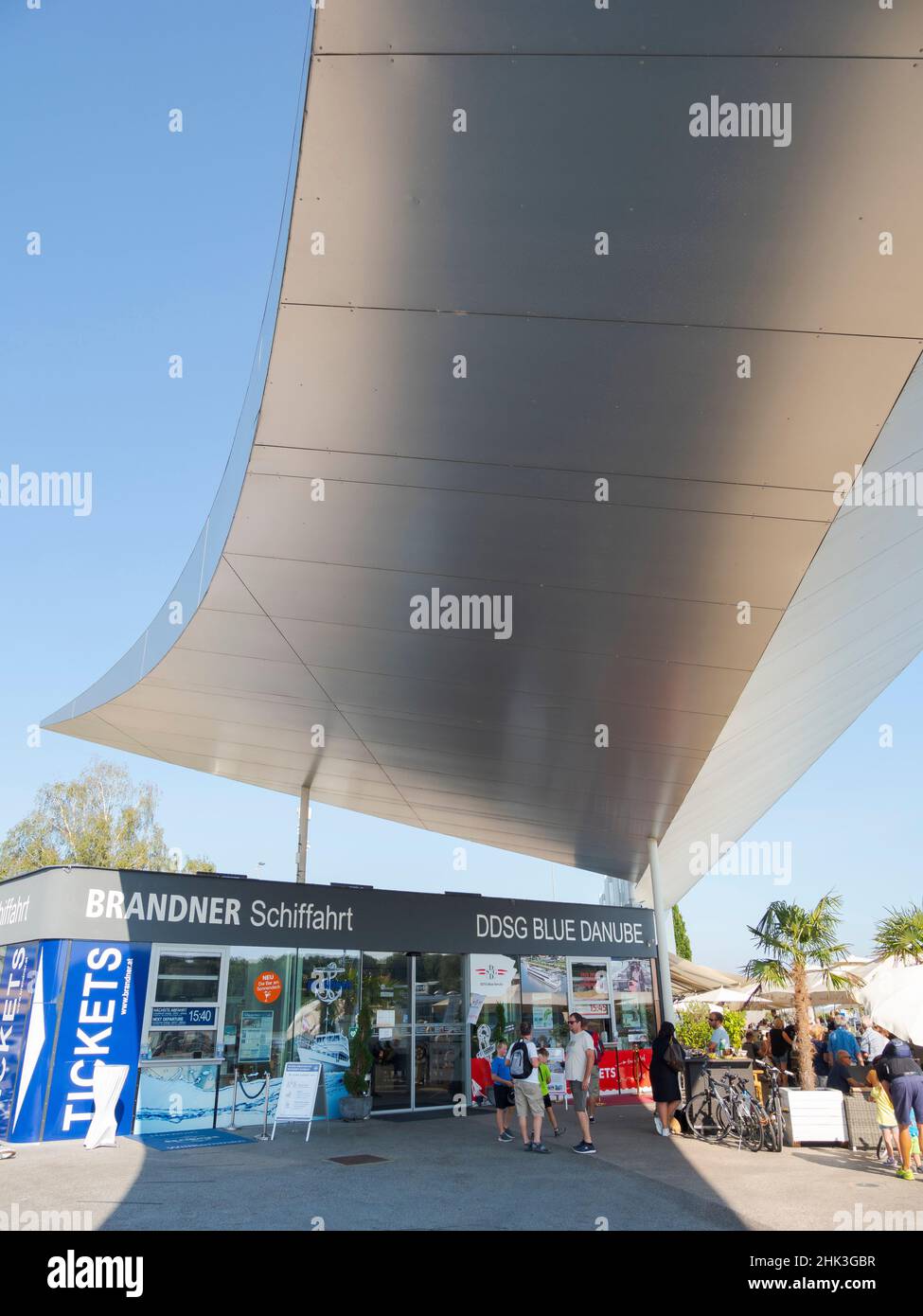 Centro di navigazione del Danubio a Krems, Austria. (Solo per uso editoriale) Foto Stock