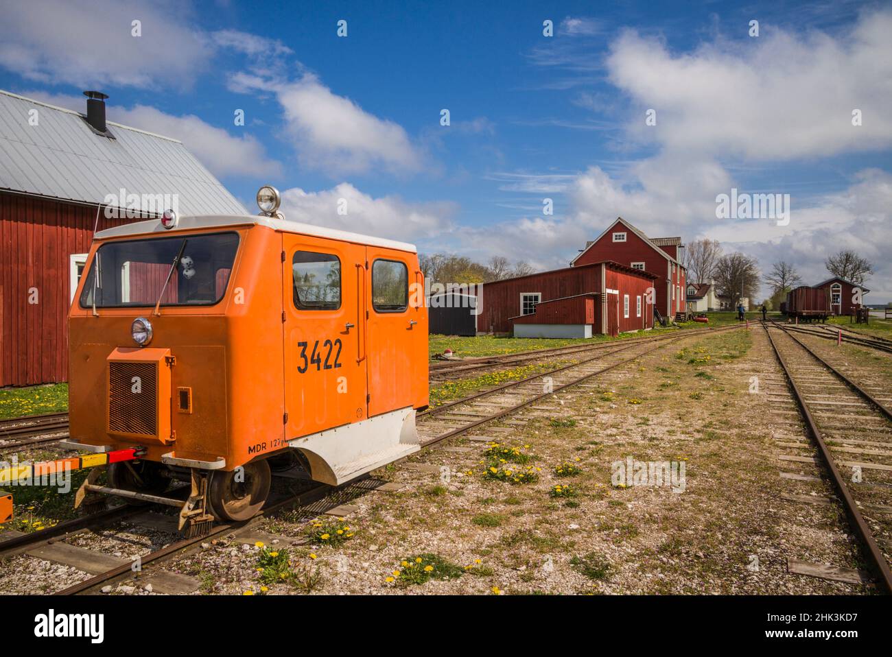 Svezia, Gotland Island, Hasselby, Dahlem Steam Railroad, Cantiere Ferroviario Foto Stock