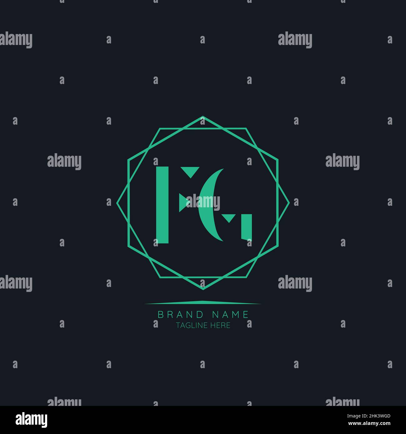 Moderno di lusso FG Letter Business Logo Design Alphabet icona Vector Symbol. Modello creativo con logo a lettere minimale. Illustrazione Vettoriale