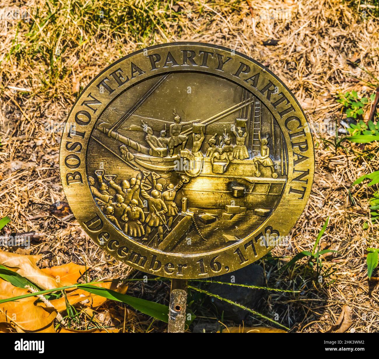 Tomba Boston Tea Party partecipante Granary Burying Ground, Boston, Massachusetts. Vecchio cimitero del 1660 dove gli eroi della Rivoluzione americana sono sepolti, comprende Foto Stock