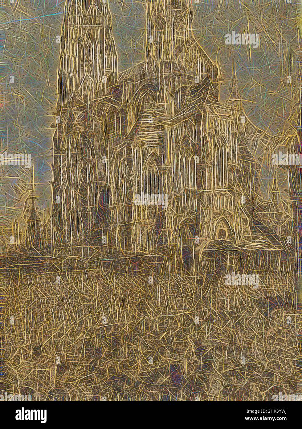 Ispirato dalla cattedrale, James Ensor, circa 1860-1849, stampa, Arte Belga, Reinventato da Artotop. L'arte classica reinventata con un tocco moderno. Design di calda e allegra luminosità e di raggi di luce. La fotografia si ispira al surrealismo e al futurismo, abbracciando l'energia dinamica della tecnologia moderna, del movimento, della velocità e rivoluzionando la cultura Foto Stock