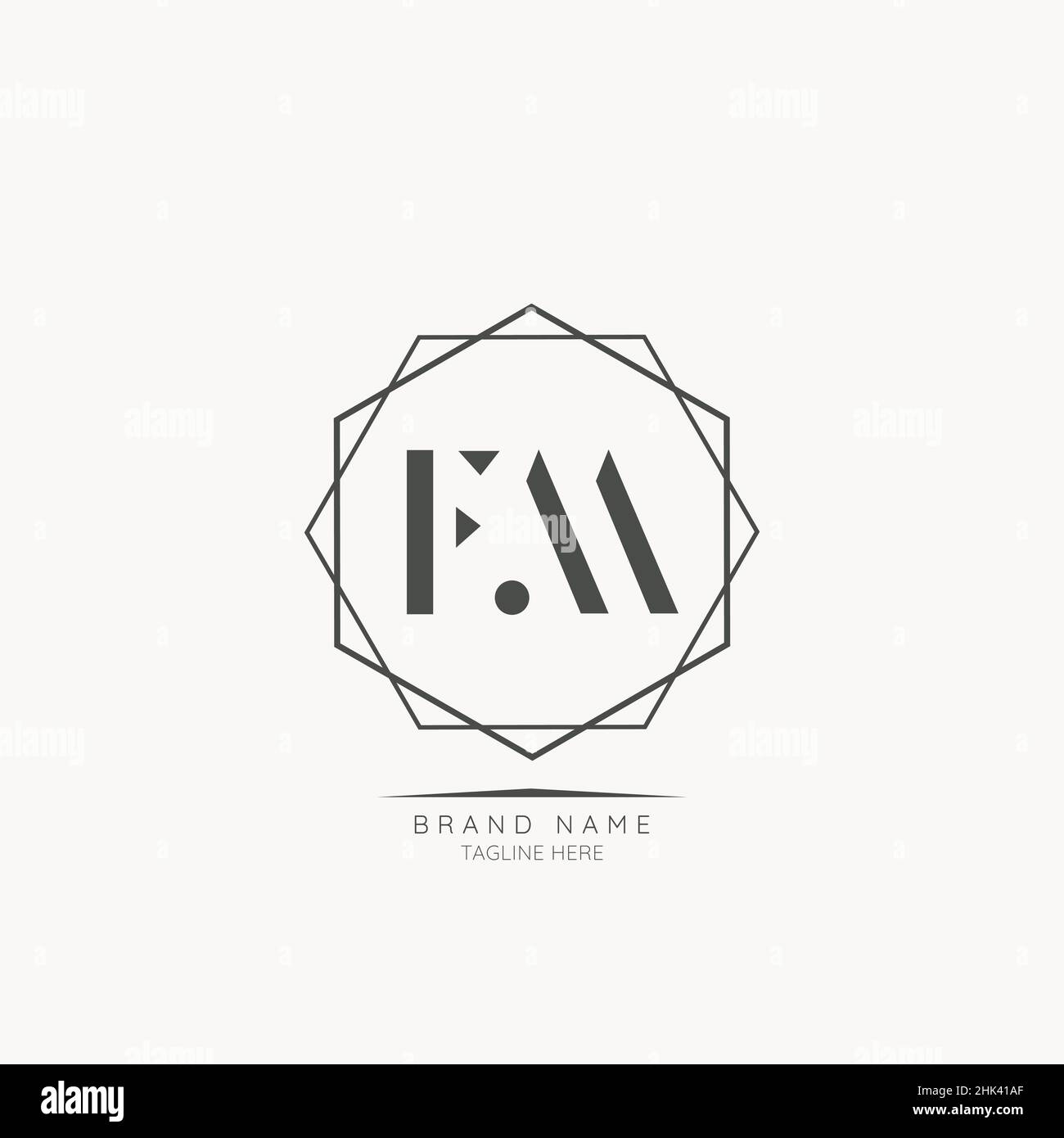 Moderno di lusso lettera FM Business Logo Design Alphabet icona Vector Symbol. Modello creativo con logo a lettere minimale. Illustrazione Vettoriale