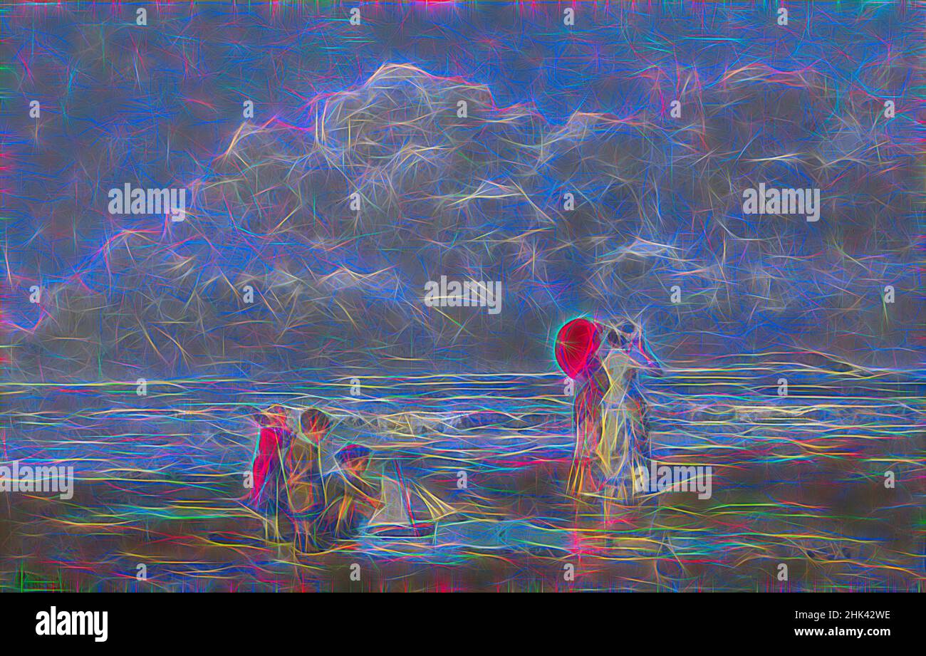 Ispirato dalla spiaggia, Périclès Pantazis, 19th secolo, pittura, 19th secolo, Arte belga, reinventata da Artotop. L'arte classica reinventata con un tocco moderno. Design di calda e allegra luminosità e di raggi di luce. La fotografia si ispira al surrealismo e al futurismo, abbracciando l'energia dinamica della tecnologia moderna, del movimento, della velocità e rivoluzionando la cultura Foto Stock