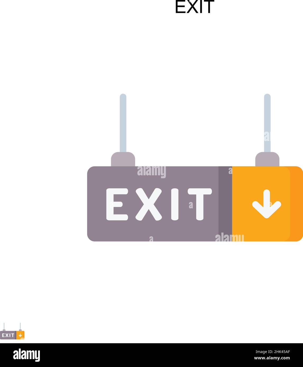 Icona Esci da vettore semplice. Modello di disegno del simbolo di illustrazione per l'elemento dell'interfaccia utente mobile Web. Illustrazione Vettoriale