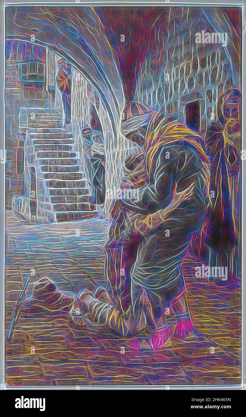 Ispirate dal ritorno del Figlio prodigo, le retour de l'enfant prodigo, la vita di nostro Signore Gesù Cristo, la vie de Notre-Seigneur Jésus-Christ, James Tissot, francese, 1836-1902, acquerello opaco su grafite su carta grigia di vove, Francia, 1886-1894, Image: 8 11/16 x 5 1/2 pollici, 22,1 x 14 cm, Bibbia, reinventata da Artotop. L'arte classica reinventata con un tocco moderno. Design di calda e allegra luminosità e di raggi di luce. La fotografia si ispira al surrealismo e al futurismo, abbracciando l'energia dinamica della tecnologia moderna, del movimento, della velocità e rivoluzionando la cultura Foto Stock