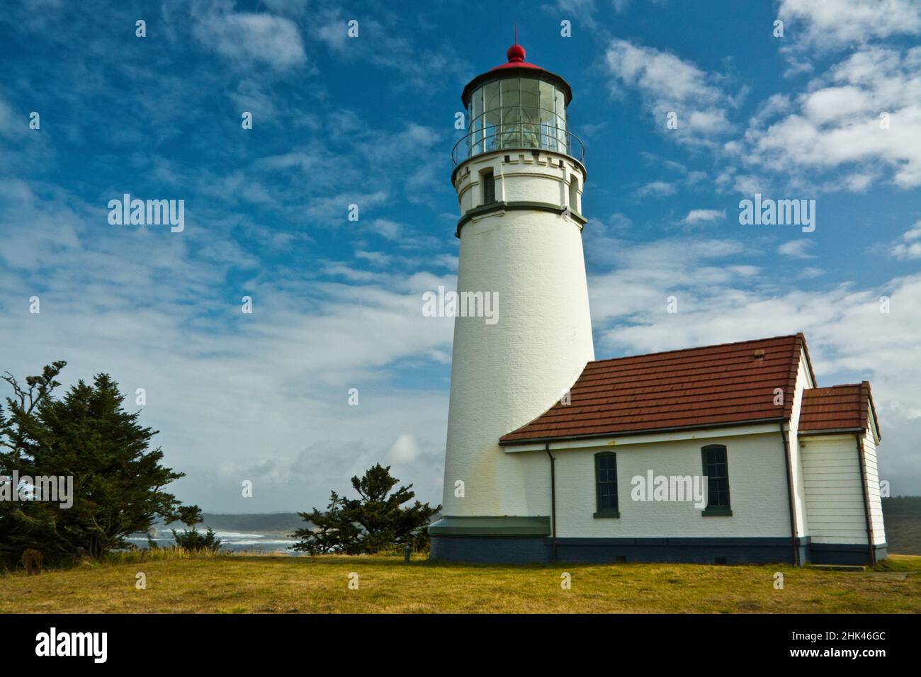 Cape Blanco, Faro di Cape Blanco parco statale, Oregon, Stati Uniti d'America Foto Stock