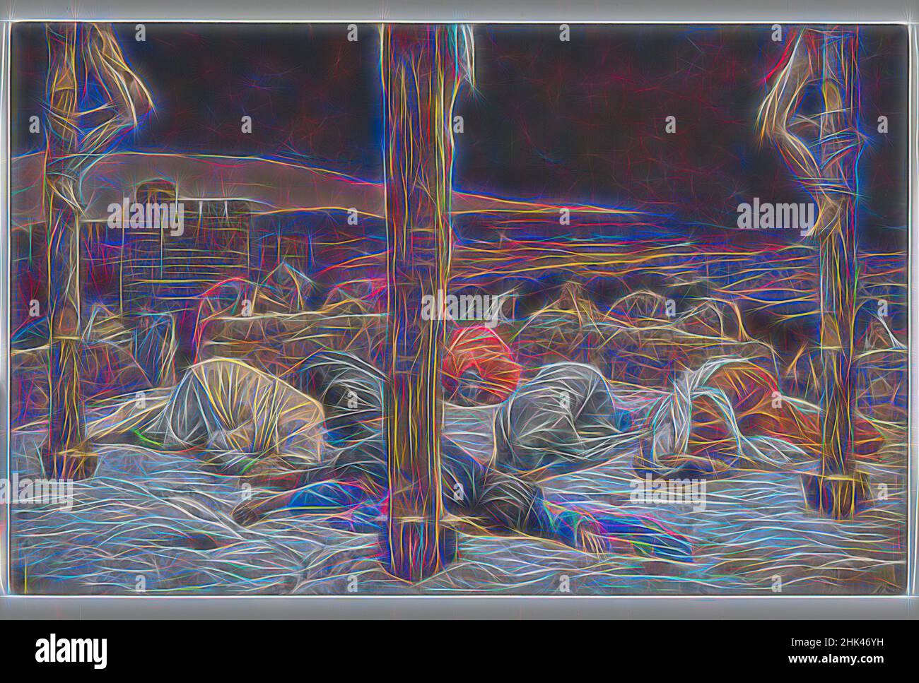 Ispirate dal terremoto, le tremblement de terre, la vita di nostro Signore Gesù Cristo, la vie di Notre-Seigneur Jésus-Christ, James Tissot, francese, 1836-1902, acquerello opaco su grafite su carta grigia della pelle, Francia, 1886-1894, immagine: 9 1/2 x 14 15/16 in., 24,1 x 37,9 cm, Centurion, cinematico, reimmaginato da Artotop. L'arte classica reinventata con un tocco moderno. Design di calda e allegra luminosità e di raggi di luce. La fotografia si ispira al surrealismo e al futurismo, abbracciando l'energia dinamica della tecnologia moderna, del movimento, della velocità e rivoluzionando la cultura Foto Stock