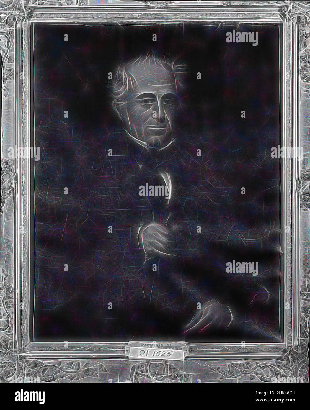 Ispirato da Joseph Sprague, americano, olio su tela, ca. 1850, 35 13/16 x 28 7/16 pollici, 91 x 72,2 cm, reinventato da Artotop. L'arte classica reinventata con un tocco moderno. Design di calda e allegra luminosità e di raggi di luce. La fotografia si ispira al surrealismo e al futurismo, abbracciando l'energia dinamica della tecnologia moderna, del movimento, della velocità e rivoluzionando la cultura Foto Stock