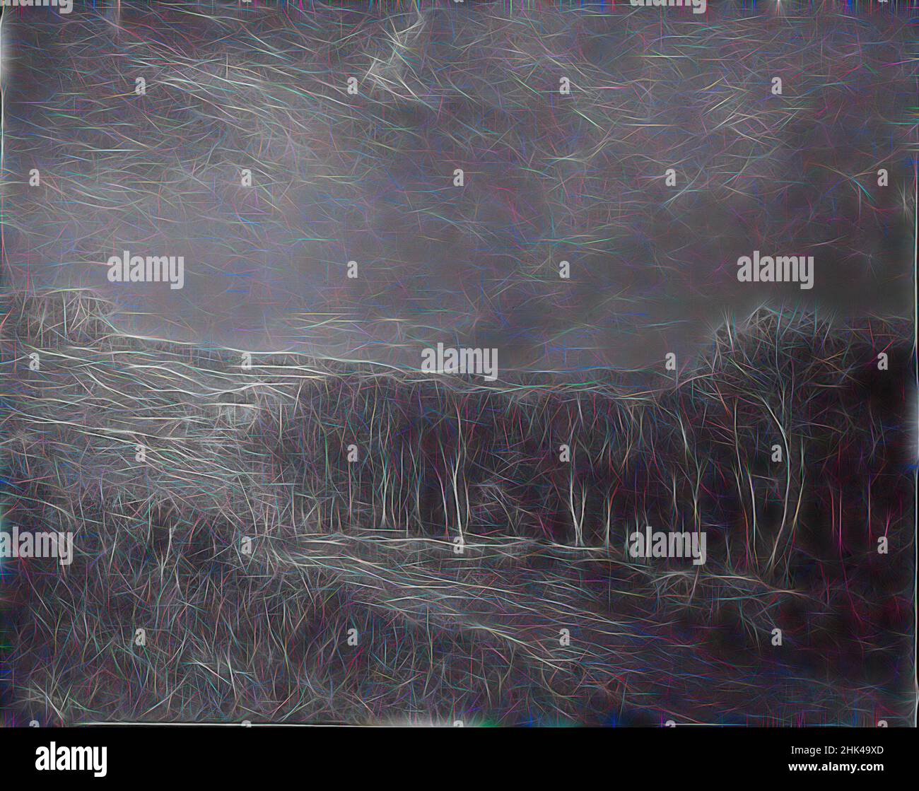 Ispirato da Landscape, Franklin De Haven, americano, 1856-1934, olio su tela, circa 1900, 23 7/8 x 30 3/16 pollici, 60,7 x 76,7 cm, reinventato da Artotop. L'arte classica reinventata con un tocco moderno. Design di calda e allegra luminosità e di raggi di luce. La fotografia si ispira al surrealismo e al futurismo, abbracciando l'energia dinamica della tecnologia moderna, del movimento, della velocità e rivoluzionando la cultura Foto Stock