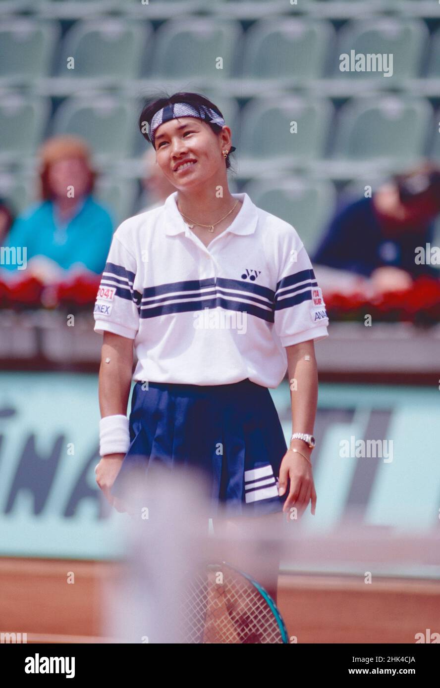 Tennista giapponese Kimiko Date, Roland Garros, Francia 1995 Foto Stock
