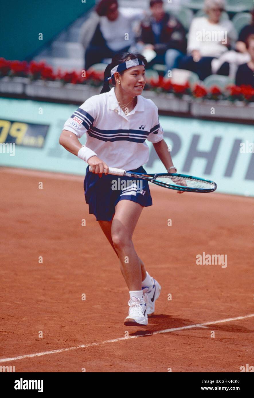 Tennista giapponese Kimiko Date, Roland Garros, Francia 1995 Foto Stock