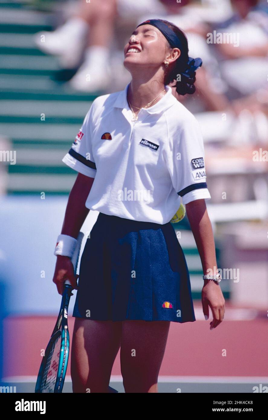 Tennista giapponese Kimiko Date, San Diego, USA 1996 Foto Stock