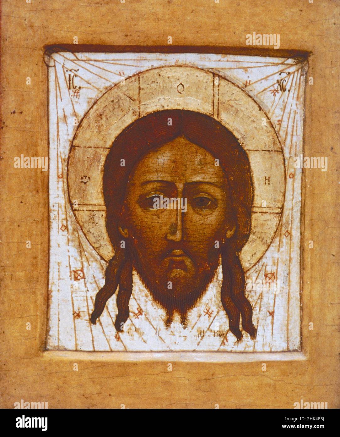Gesù Cristo, icona russa dal 1600 ca. Foto Stock