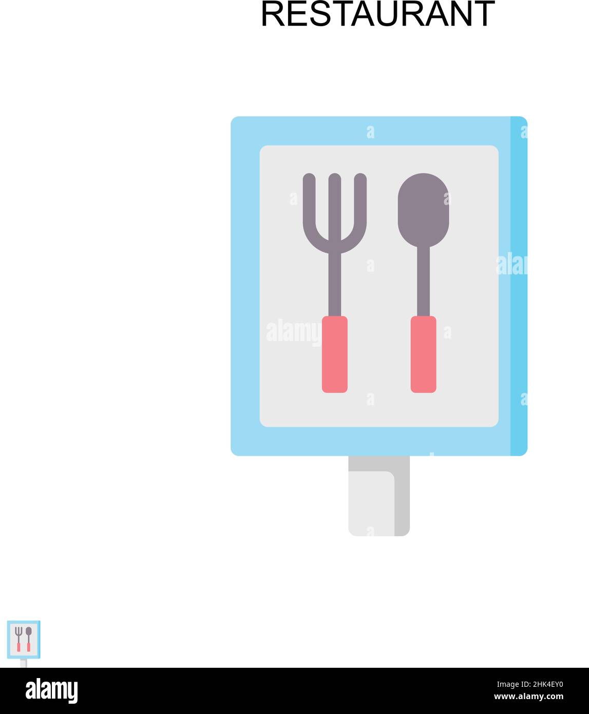 Ristorante semplice icona vettoriale. Modello di disegno del simbolo di illustrazione per l'elemento dell'interfaccia utente mobile Web. Illustrazione Vettoriale