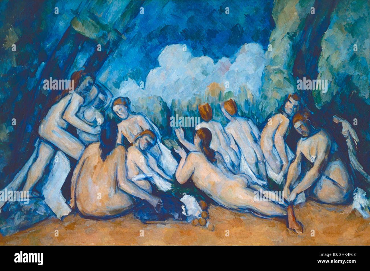 I bagnanti, dipinto dall'artista francese Paul Cezanne, 1890s Foto Stock