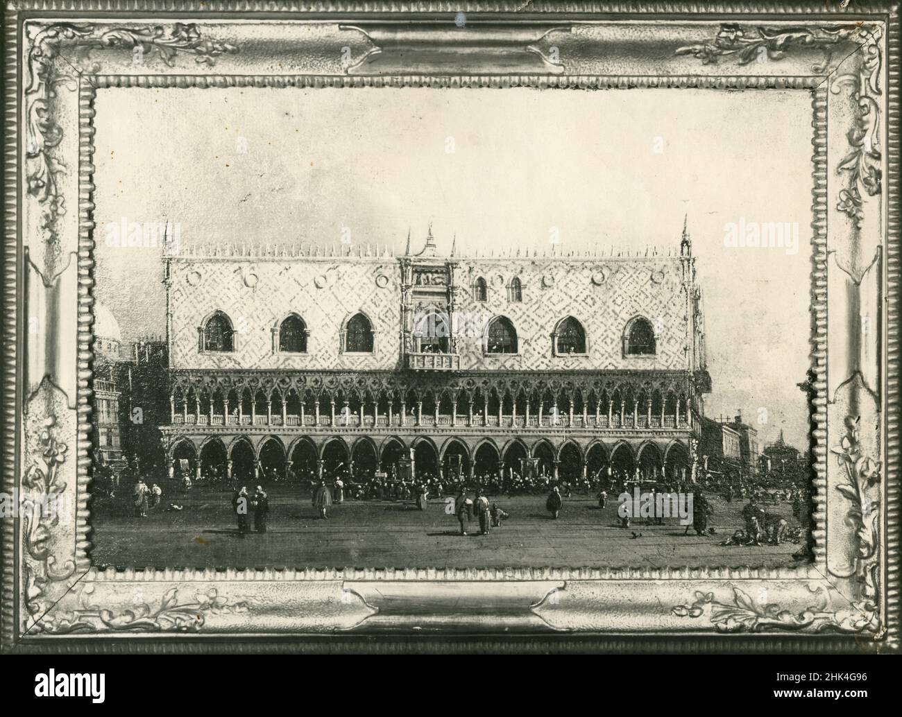 Piazza San Marco con il Palazzo Ducale, dipinto dall'artista Canaletto, Italia 1920s Foto Stock