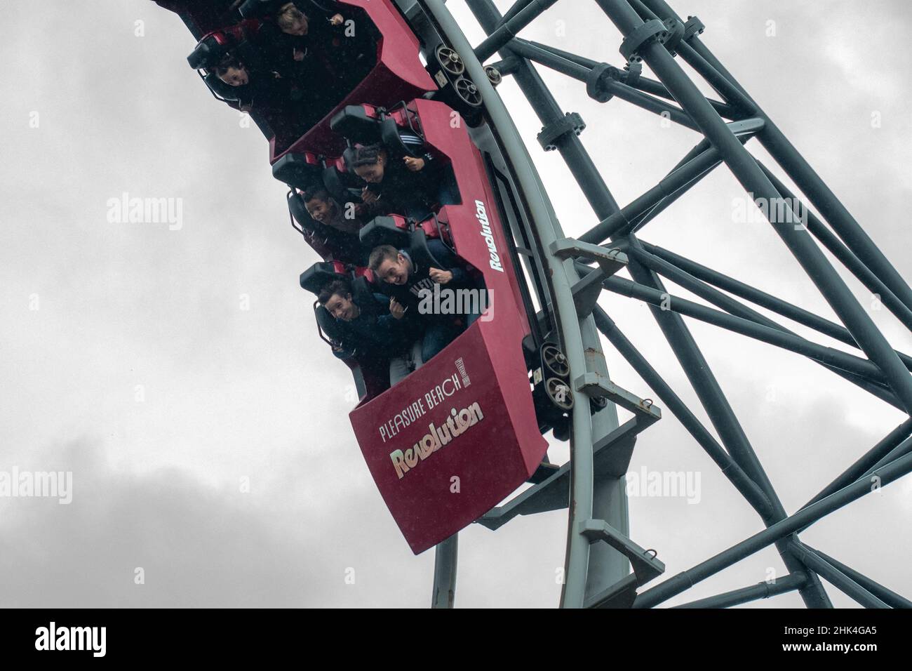 Immagini legacy DSLR di Pleasure Beach Blackpool , tra cui l'Old Wild mouse Ride, Amanda Thompson, Pre Icon , Ghost Train, Big One, Infusion Ice Foto Stock