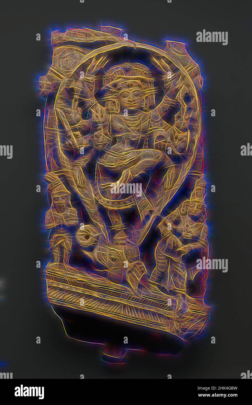 Ispirato dal rilievo raffigurante Shiva Dancing come la sciarpia di demoni, legno, Tamil Nadu, India, fine 16th-inizio 17th secolo, 30 x 14 in., 76,2 x 35,6 cm, legno, reinventato da Artotop. L'arte classica reinventata con un tocco moderno. Design di calda e allegra luminosità e di raggi di luce. La fotografia si ispira al surrealismo e al futurismo, abbracciando l'energia dinamica della tecnologia moderna, del movimento, della velocità e rivoluzionando la cultura Foto Stock