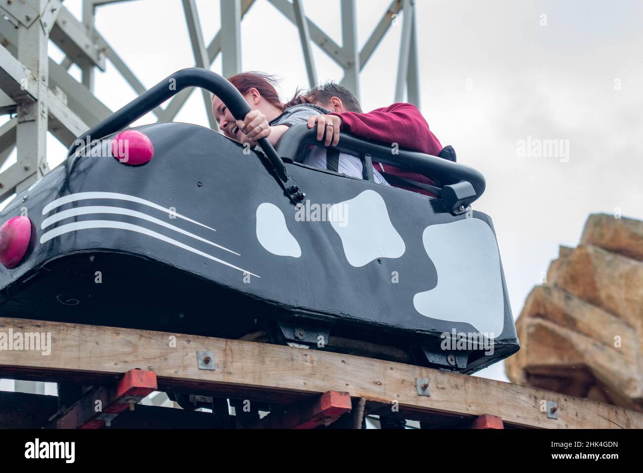 Immagini legacy DSLR di Pleasure Beach Blackpool , tra cui l'Old Wild mouse Ride, Amanda Thompson, Pre Icon , Ghost Train, Big One, Infusion Ice Foto Stock