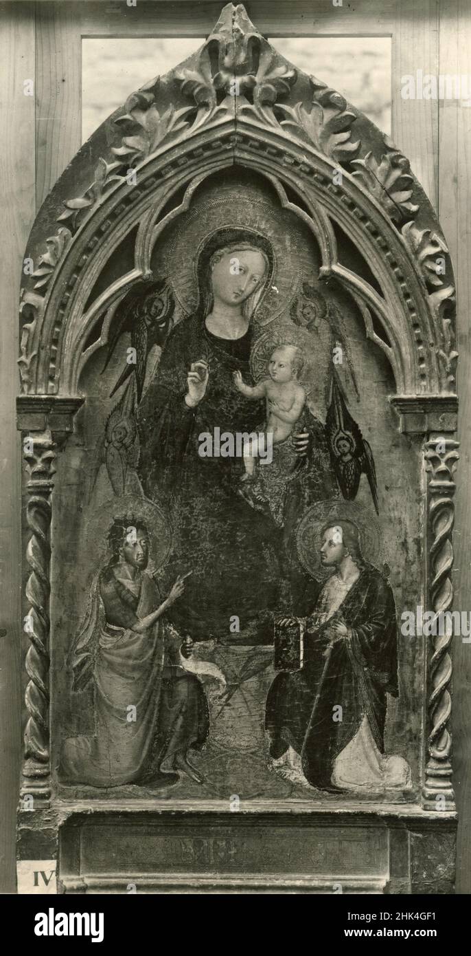 Madonna col Bambino, dipinto dell'artista italiano gentile da Fabriano, Fabriano, Italia 1930s Foto Stock