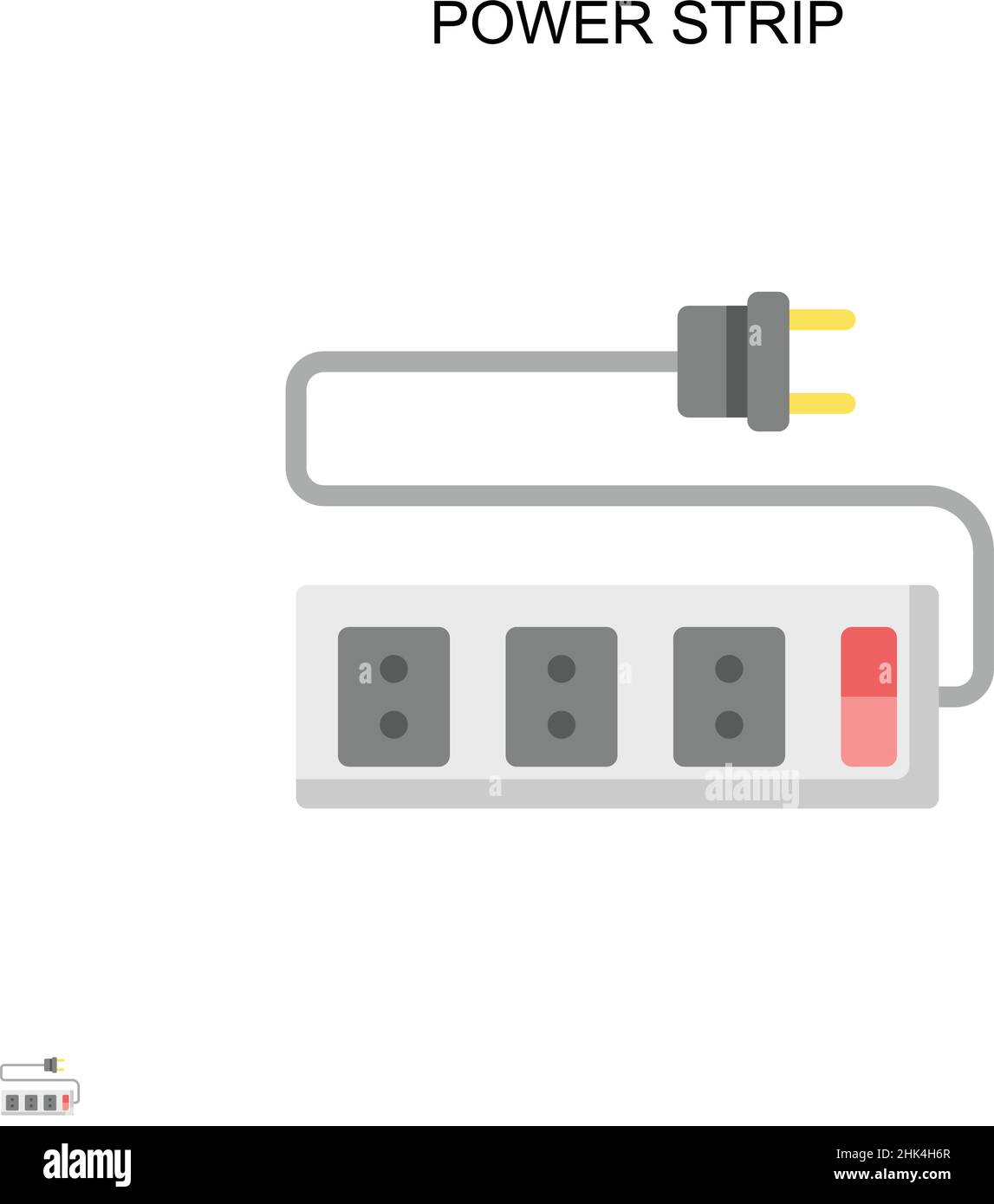 Icona vettore semplice della presa multipla. Modello di disegno del simbolo di illustrazione per l'elemento dell'interfaccia utente mobile Web. Illustrazione Vettoriale