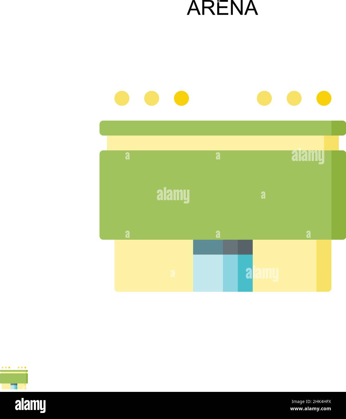 Icona vettore semplice Arena. Modello di disegno del simbolo di illustrazione per l'elemento dell'interfaccia utente mobile Web. Illustrazione Vettoriale