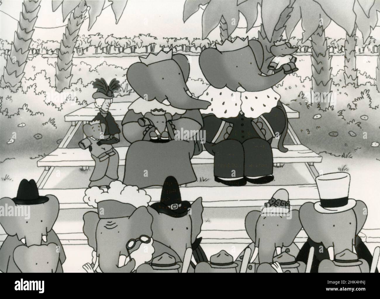 Scena del film d'animazione Babar, Re degli Elefanti, 1999 Foto Stock