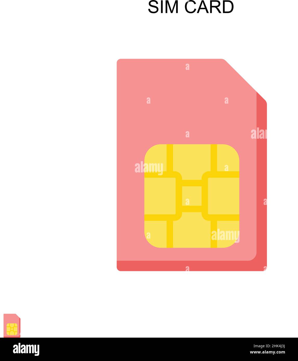 Semplice icona vettoriale della scheda SIM. Modello di disegno del simbolo di illustrazione per l'elemento dell'interfaccia utente mobile Web. Illustrazione Vettoriale