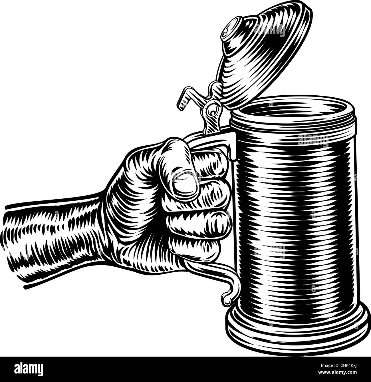 Birra Stein tedesco pinta di birra Oktoberfest il boccale Mug Illustrazione Vettoriale