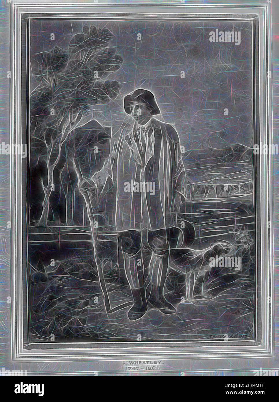 Ispirato dal pastore, Francis Wheatley, britannico, 1747-1801, Watercolor, Inghilterra, 1800, immagine: 9 1/16 x 6 1/2 pollici, 23 x 16,5 cm, reinventata da Artotop. L'arte classica reinventata con un tocco moderno. Design di calda e allegra luminosità e di raggi di luce. La fotografia si ispira al surrealismo e al futurismo, abbracciando l'energia dinamica della tecnologia moderna, del movimento, della velocità e rivoluzionando la cultura Foto Stock