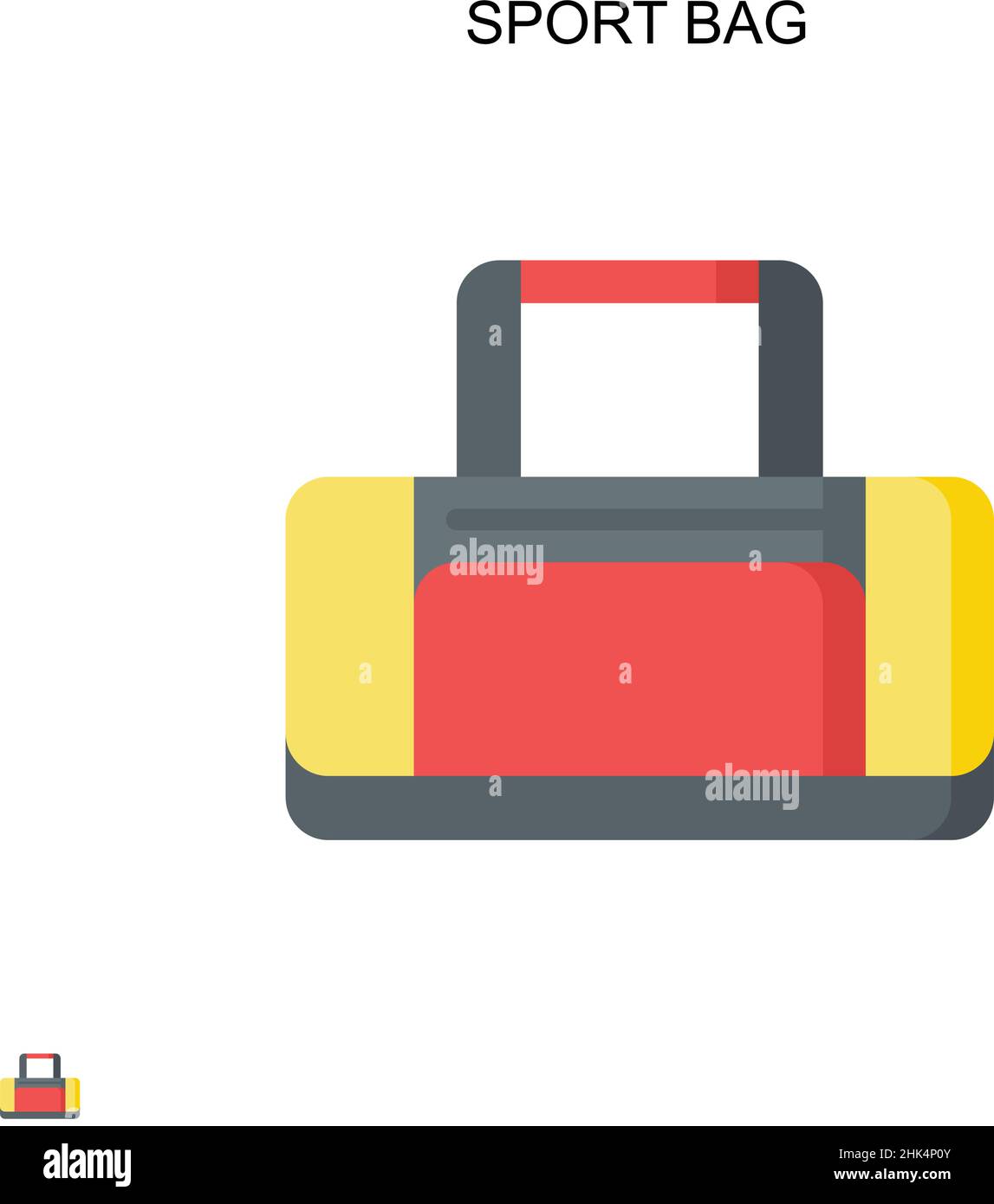 Borsa sportiva semplice icona vettoriale. Modello di disegno del simbolo di illustrazione per l'elemento dell'interfaccia utente mobile Web. Illustrazione Vettoriale