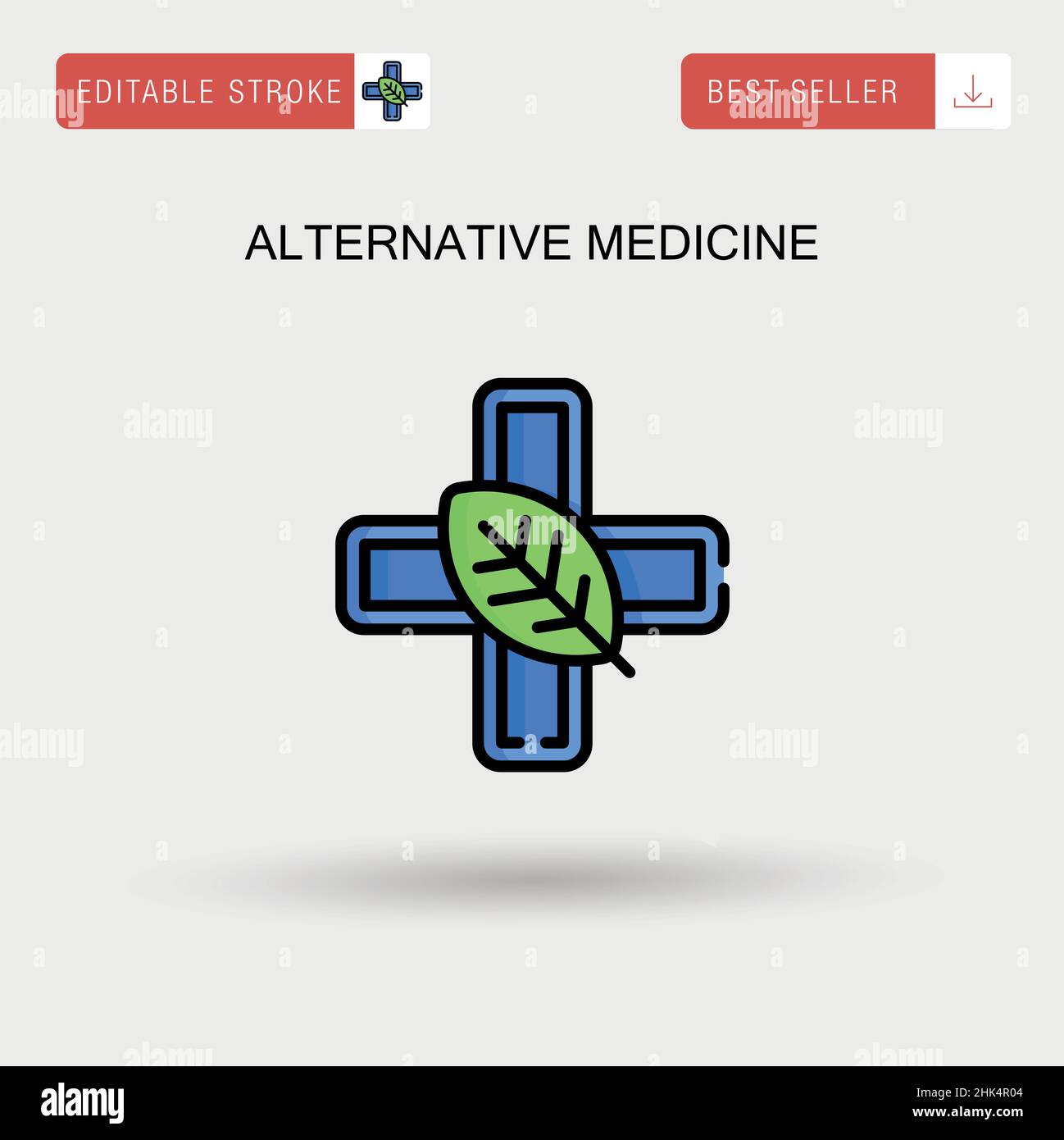 Icona del vettore semplice della medicina alternativa. Illustrazione Vettoriale