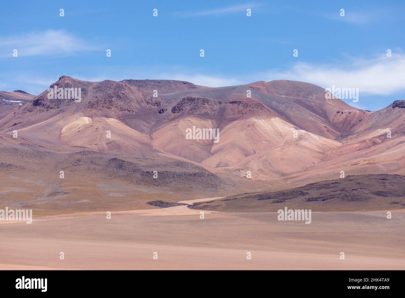 Vista dell'altiplano vicino al lago Canapa (Laguna Canapa), Potosi Department, Sud-Ovest della Bolivia, Sud America Foto Stock