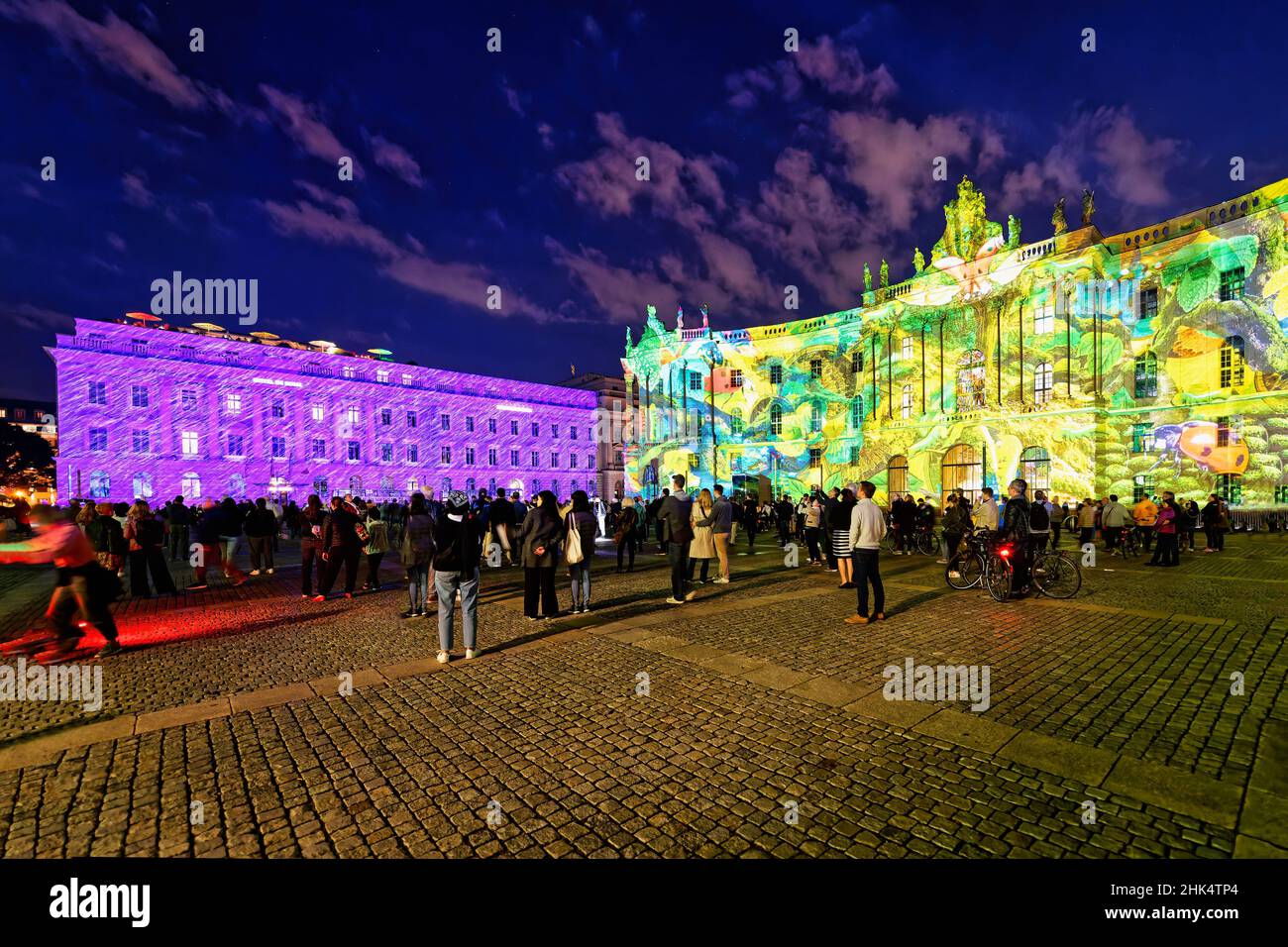 Bebelplatz durante il Festival delle luci, Unter den Linden, Berlino, Germania, Europa Foto Stock