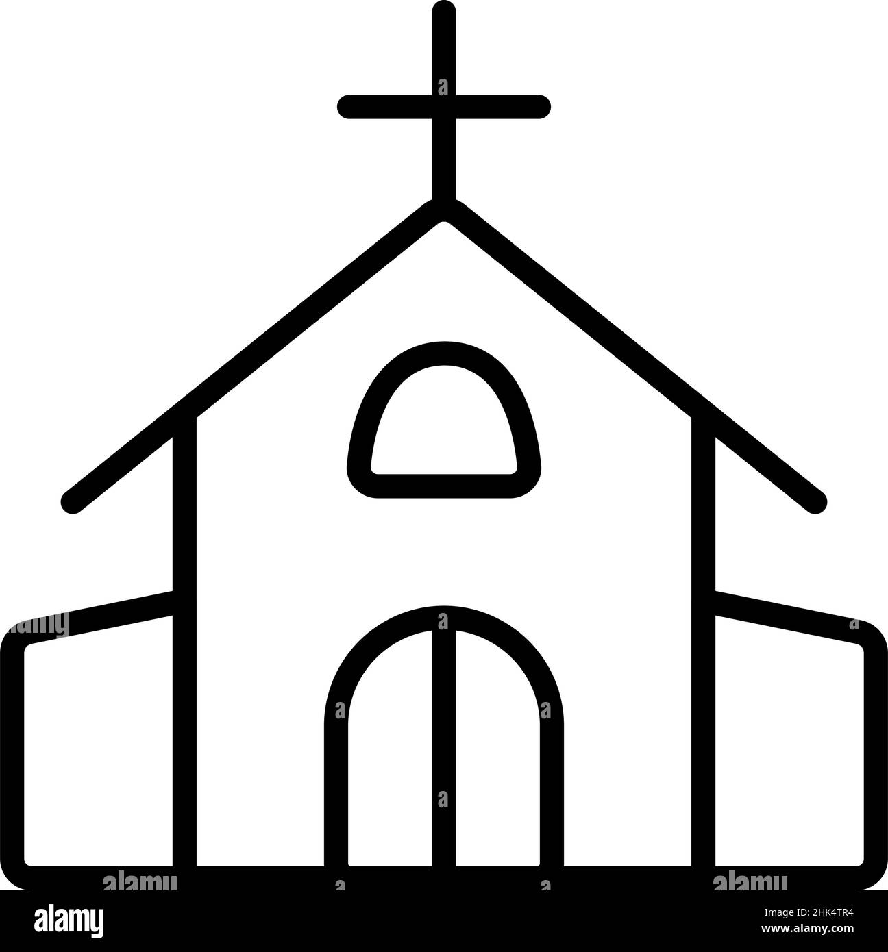 Icona della Chiesa su sfondo bianco, illustrazione vettoriale Illustrazione Vettoriale