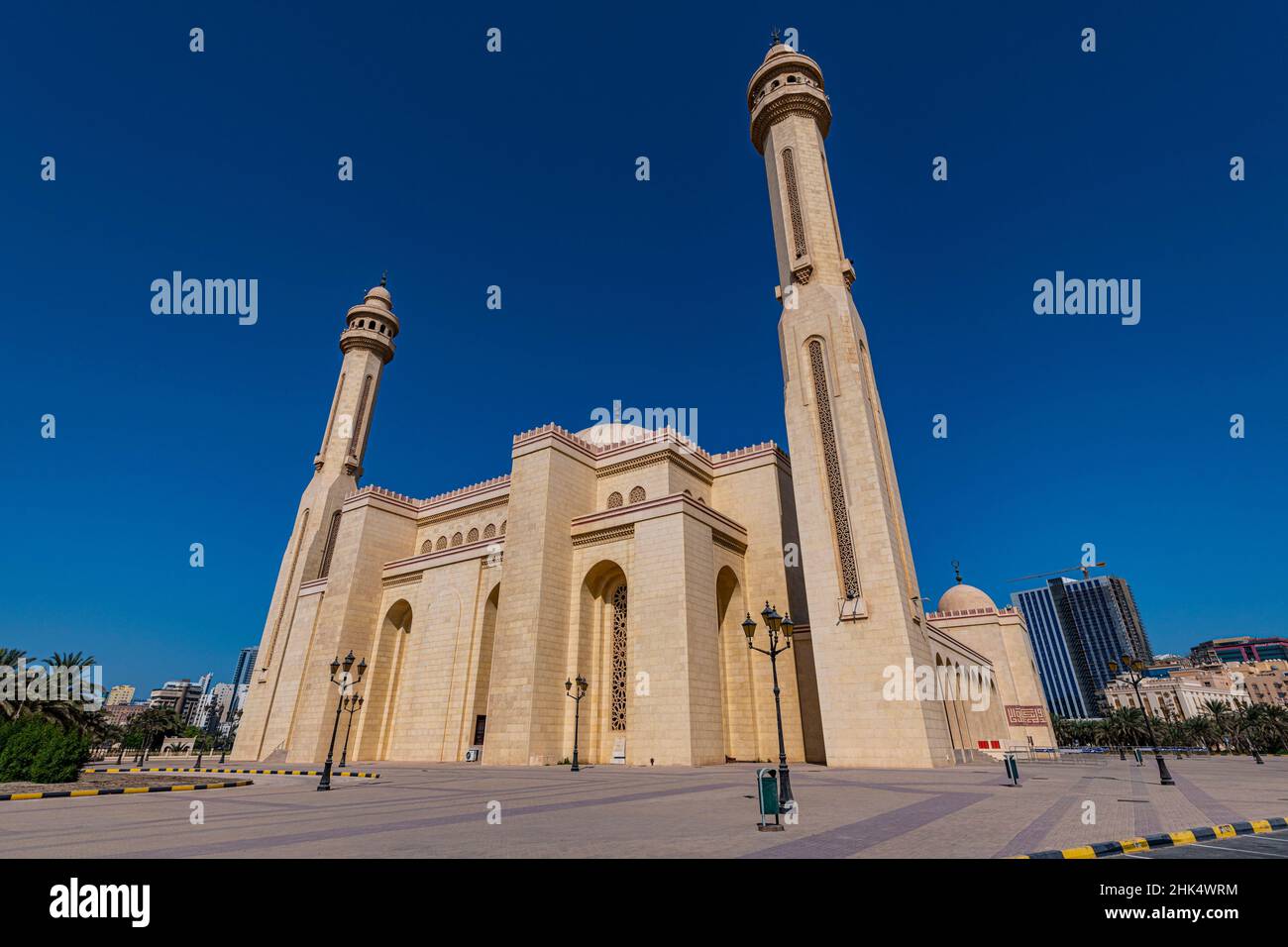 La Grande Moschea, Manama, Regno del Bahrain, Medio Oriente Foto Stock