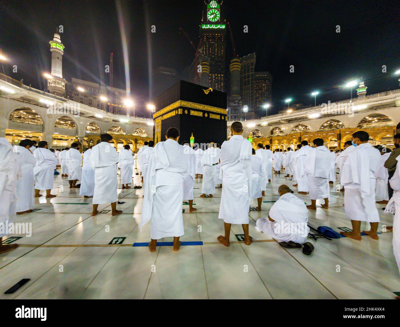 Pellegrini intorno alla Kaaba, l'Hajj, Mekka (Mecca), Regno dell'Arabia Saudita, Medio Oriente Foto Stock