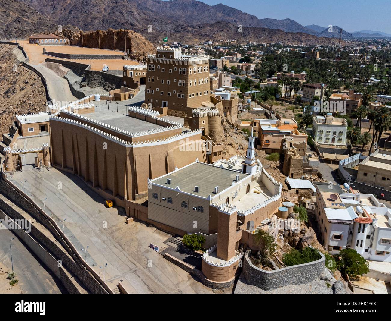 Antenna del Palazzo al-Aan, Najran, Regno dell'Arabia Saudita, Medio Oriente Foto Stock