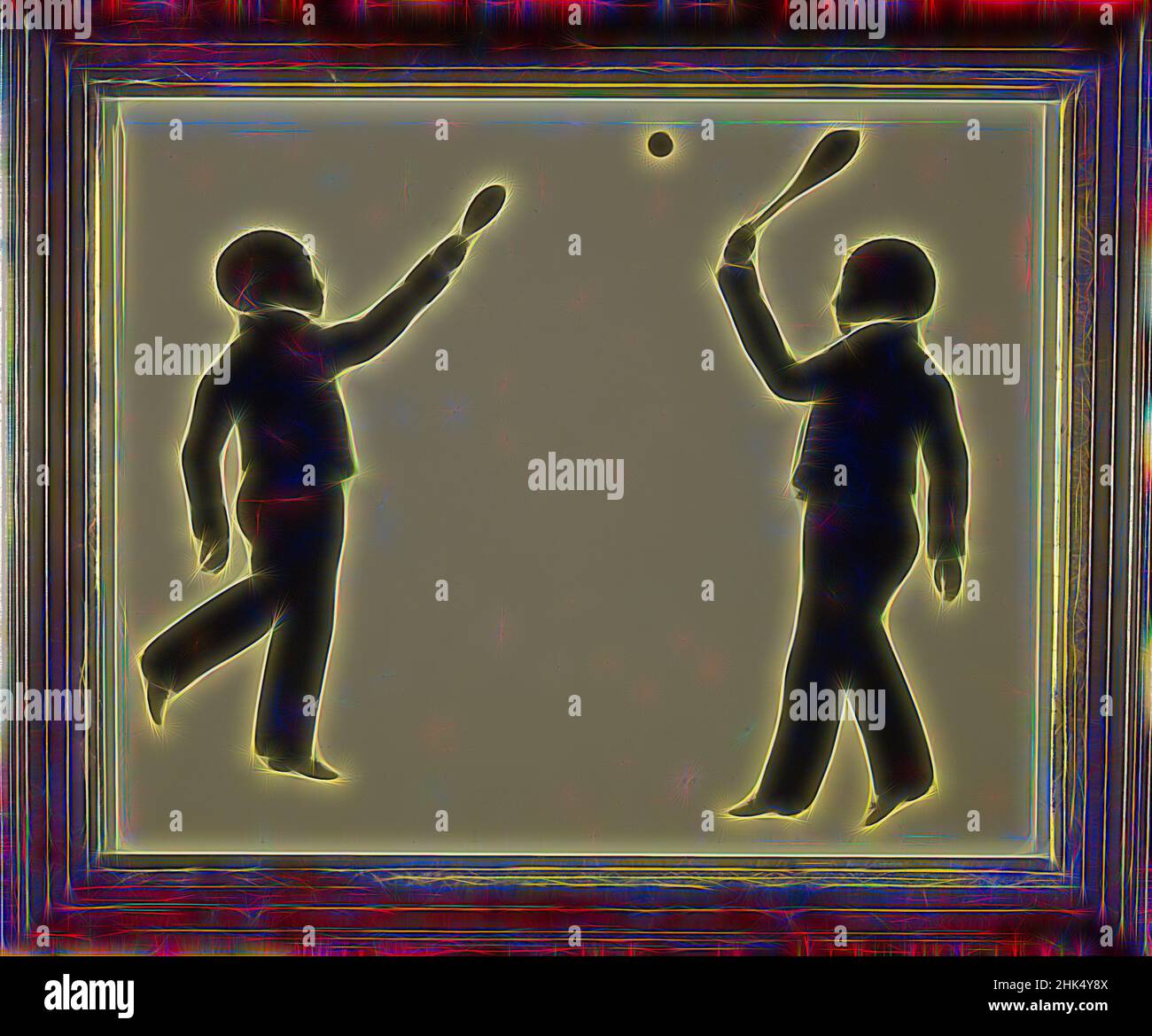 Ispirata a Silhouette del Maestro Colin Gibb e Charles Gibb, Wood Frame - finitura dorata, ca. 1830, con cornice: 9 5/16 x 11 7/8 pollici, 23,7 x 30,2 cm, riimmaginato da Artotop. L'arte classica reinventata con un tocco moderno. Design di calda e allegra luminosità e di raggi di luce. La fotografia si ispira al surrealismo e al futurismo, abbracciando l'energia dinamica della tecnologia moderna, del movimento, della velocità e rivoluzionando la cultura Foto Stock