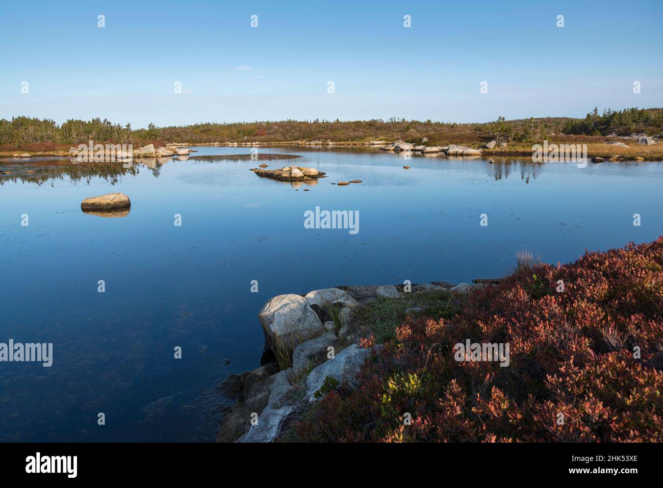 Peggy's Cove Conservation Area in autunno, Nuova Scozia, Canada, Nord America Foto Stock