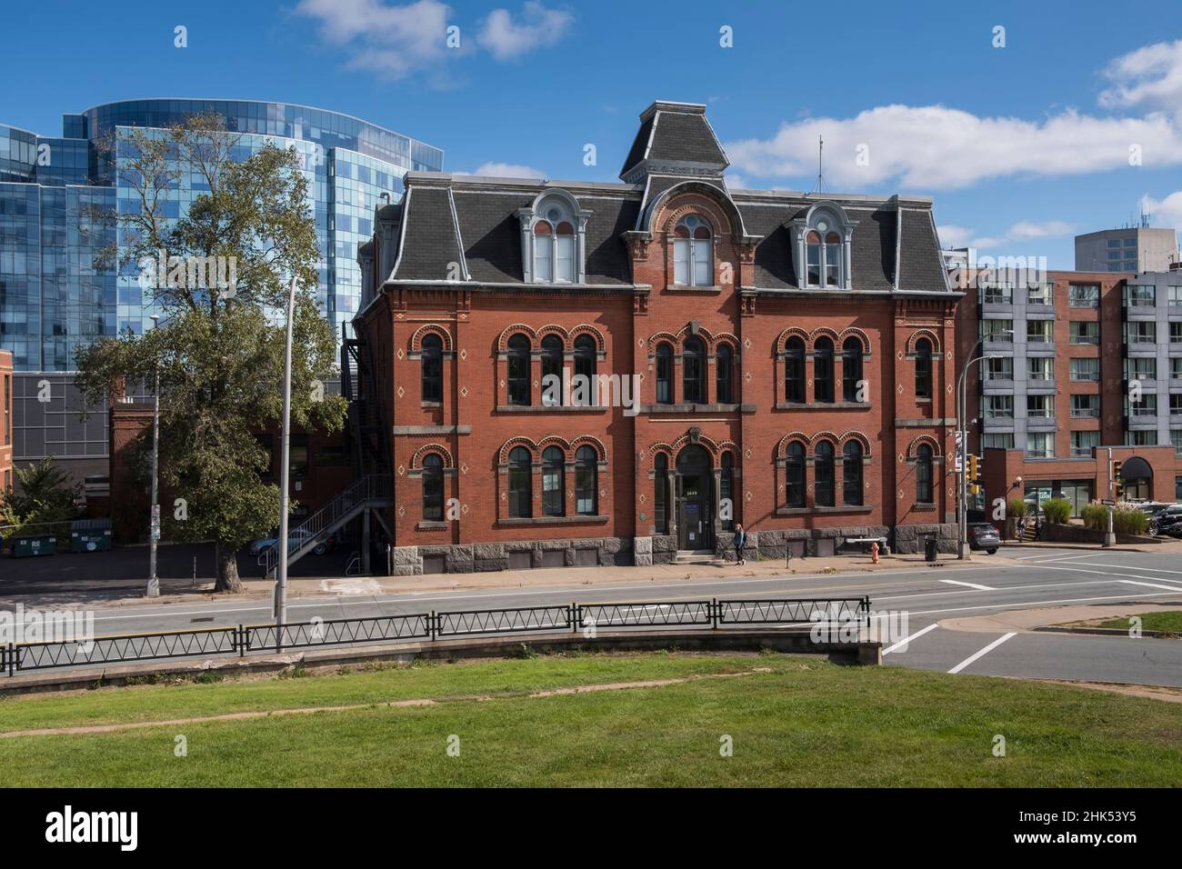 Vista della NSCAD University e del centro di Halifax dalla Cittadella, Halifax, Nuova Scozia, Canada, Nord America Foto Stock